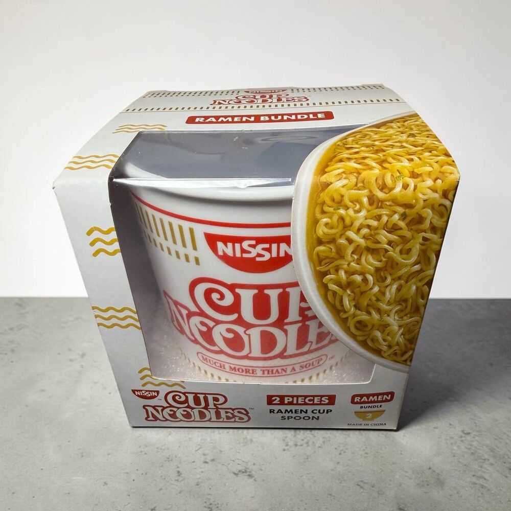 Nissin Cup Noodles  Ramen Bowl and  Spoon Set Ramen Bundle
